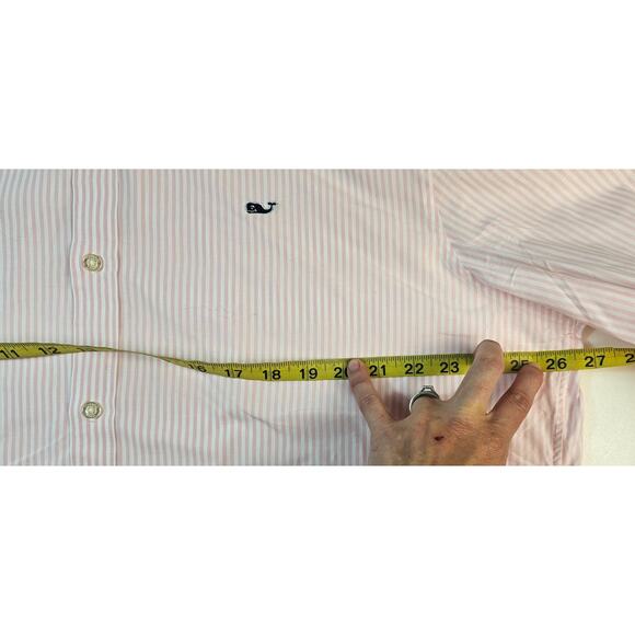 Vineyard Vines whale XL light pink striped long sleeve work button up preppy - Picture 6 of 7